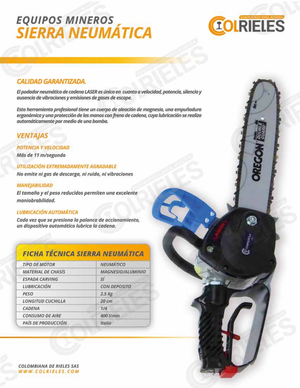 Sierra Neumática de Alta Velocidad y Precisión para Minería | COLRIELES - Imagen 2